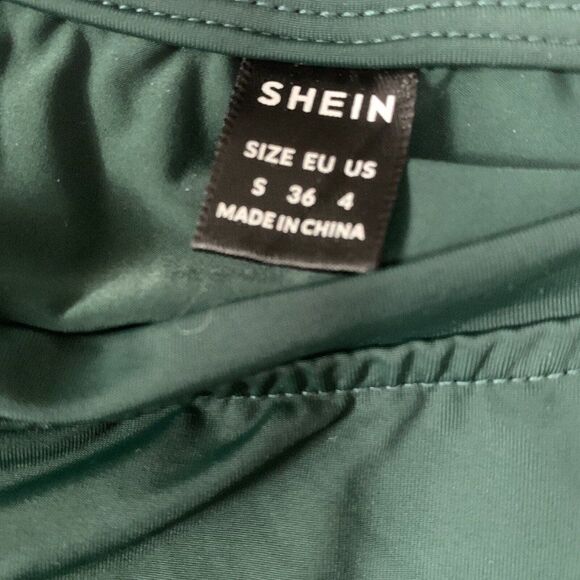 Shein Womens Solid Pine Green Short Sleeve T Shirt Top 4 Small - Picture 3 of 4